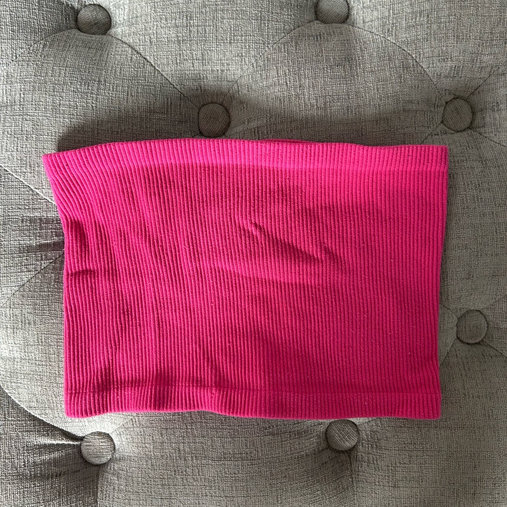 Free People Pink Ribbed Tube Top